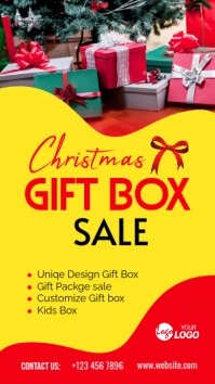 Christmas gift box sale banner ad Instagram Story template