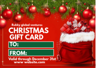 Christmas gift card Carte postale template