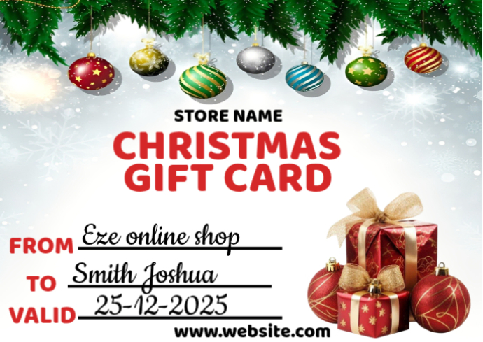 Christmas Gift Card Post Cards Template | PosterMyWall