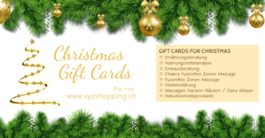 白色 Christmas Gift Cards Facebook Shared Image Template