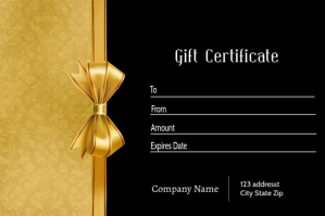 Gift Certificate Label template