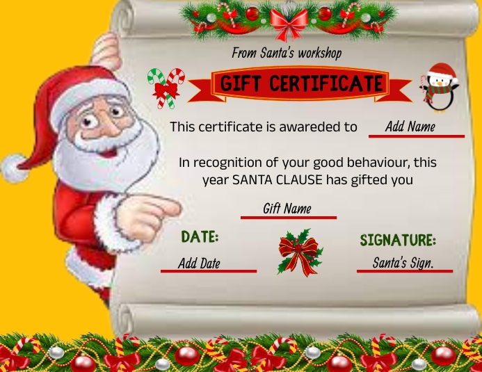 christmas-gift-certificate-flyer-template-postermywall for Free Printable Gift Certificates Templates Christmas christmas gift certificate flyer template | PosterMyWall for Free Printable Gift Certificates Templates Christmas
