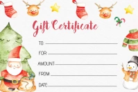 Christmas Gift Certificate Voucher Template Этикетка
