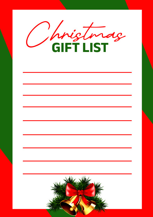 Christmas gift list Template | PosterMyWall