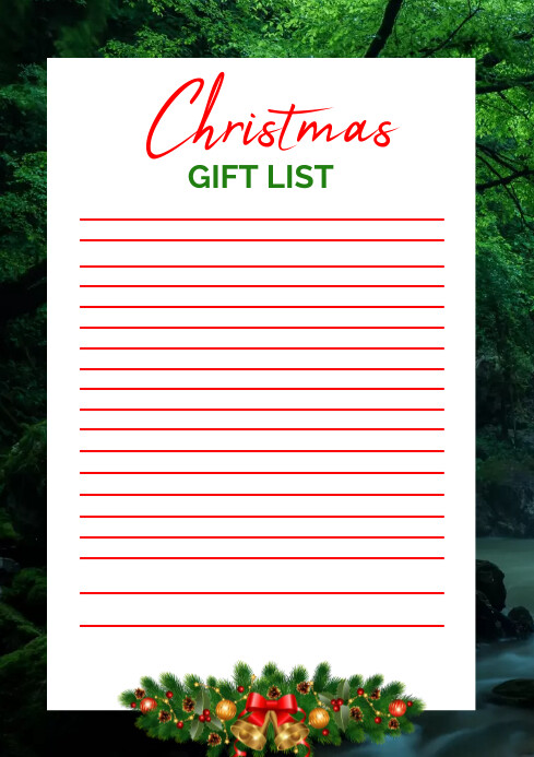 Christmas Gift List Template | PosterMyWall