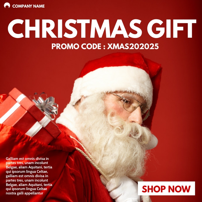 Copy of christmas gift promo code santa claus templat PosterMyWall