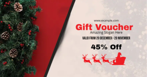 White Gift Voucher Promotion Facebook Shared Image Template
