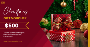 Rot Christmas Gift Voucher Facebook Shared Image Template