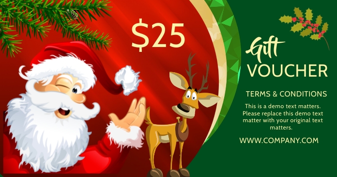 Sjabloon Kerst Cadeaubon | PosterMyWall