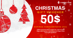 White Christmas Gift Voucher Facebook Shared Image Template