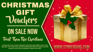 Groen Christmas Gift Vouchers Digital Display Template