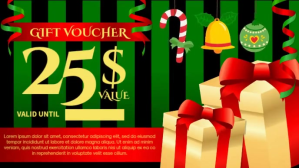 Noir Christmas Gift Voucher Facebook Cover Video Template