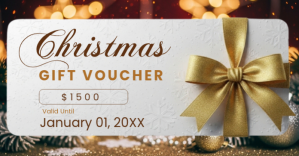 White Christmas Gift Voucher Facebook Shared Image Template