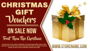 Christmas Gift Voucher Template Digitalt display (16:9)
