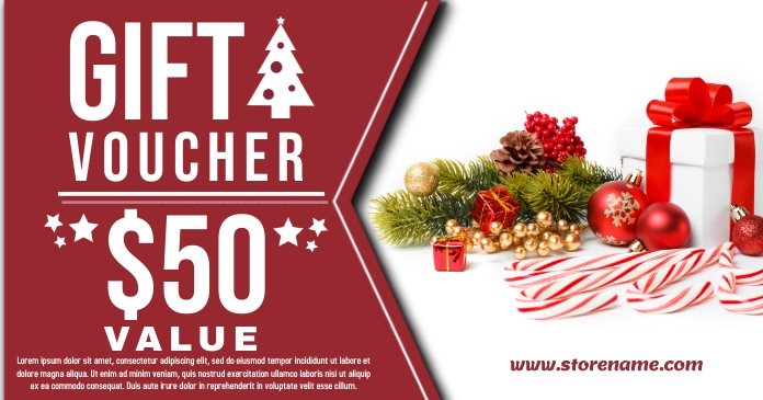 Christmas Gift Voucher Template Postermywall
