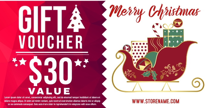 Etsy christmas gift voucher Christmas Gift Voucher Template | PosterMyWall