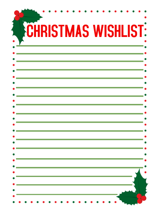 Christmas gift wish list Volantino (US Letter) template