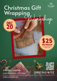 Christmas Gift Wrapping Workshop Poster A4 template