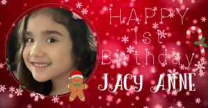 Red First Birthday Greeting Facebook 共享图片 Template