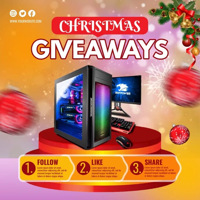 Christmas Give Away Wpis na Instagrama template