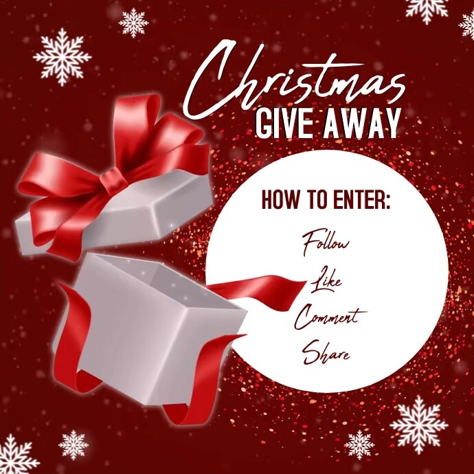 CHRISTMAS GIVE AWAY POST DESIGN TEMPLATE Quadrado (1:1)