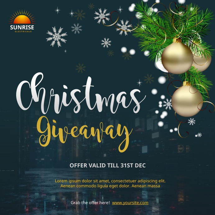 Christmas giveaway Template PosterMyWall