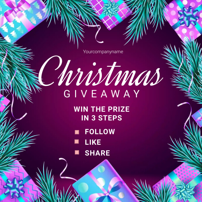 CHRISTMAS GIVEAWAY Instagram na Post template