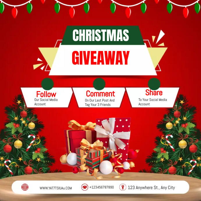 christmas giveaway Template PosterMyWall christmas giveaway Template PosterMyWall