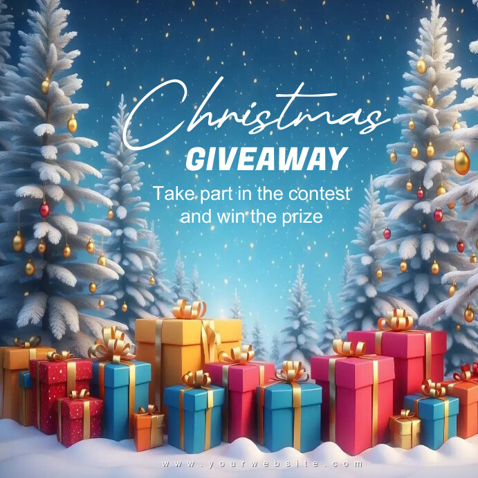 christmas giveaway สี่เหลี่ยมจัตุรัส (1:1) template