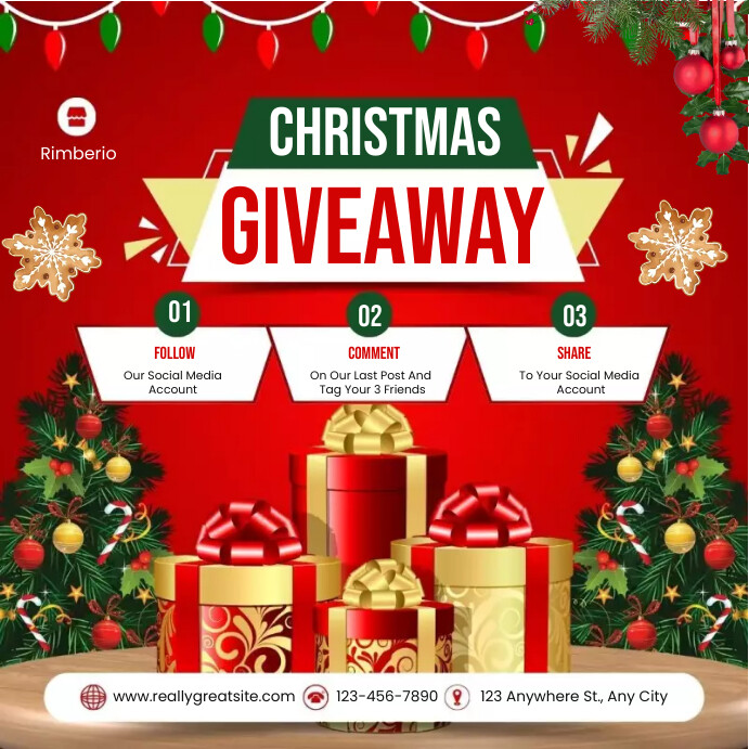 CHRISTMAS GIVEAWAY INSTAGRAM POST Template PosterMyWall
