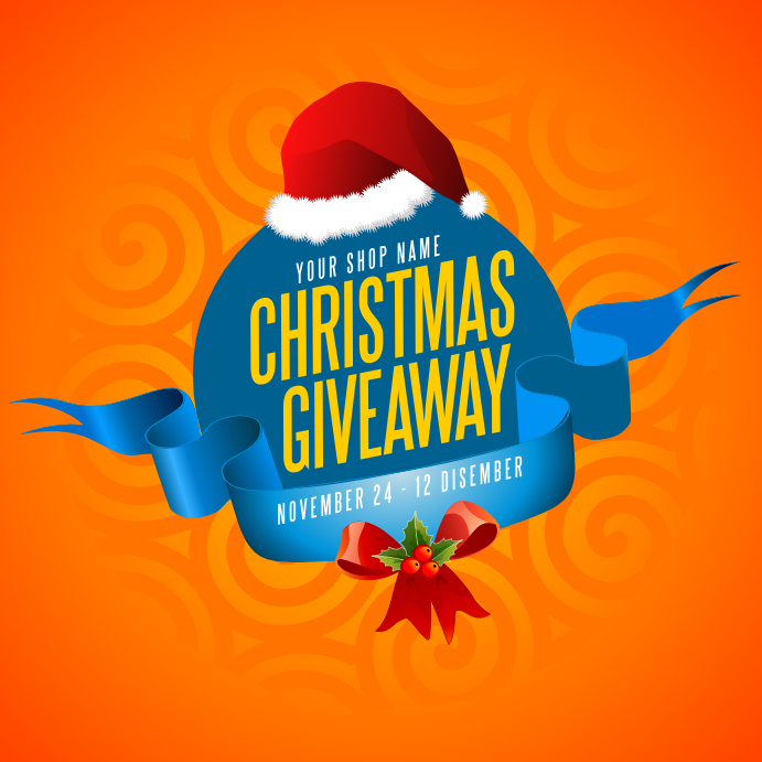 Christmas Giveaway Publicação no Instagram template