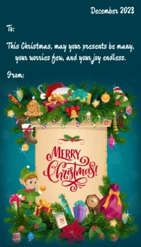 Christmas Giveaway Tag Wizytówka template