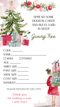 Christmas Giving Tree Tag Instagram Story template