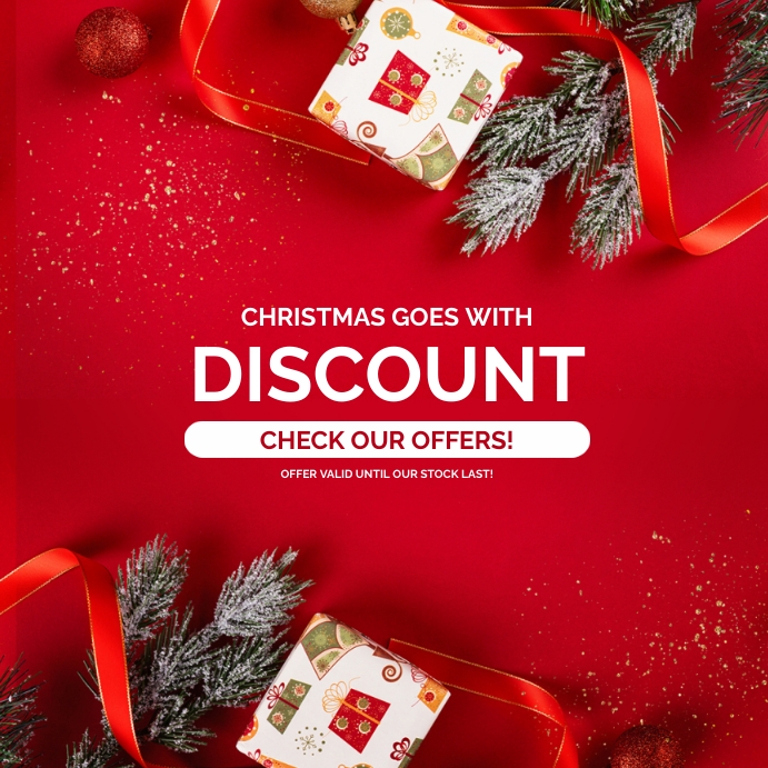 CHRISTMAS GOES WITH DISCOUNT Instagram Post template