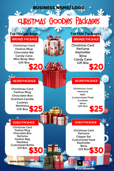 Packages Poster Example Copy of Christmas Goodies Packages Poster | PosterMyWall