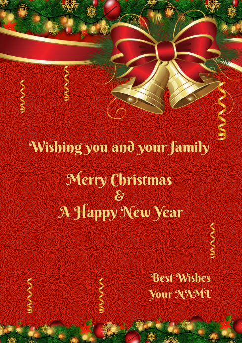 Christmas friend card Christmas greeting card for family & friends Template | PosterMyWall