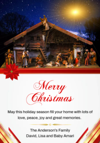 Christmas Greeting Card Template A5