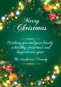 Christmas Greeting Card Template A5