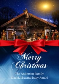 Christmas Greeting Card Template A5