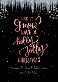 Christmas Greeting Card with falling Snow A6 template