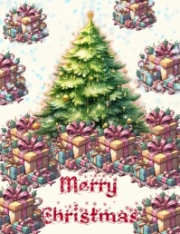 Christmas greeting flyer template 传单(美国信函)