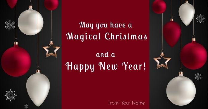 Christmas greetings card for business Facebook Shared Image template