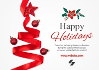 christmas greetings business christmas thank A6 template