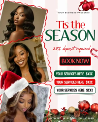 Christmas Hair Promo Flyer | Holiday Beauty Sale Template | Appointment Poster for Salons & Stylists Instagram Portrait