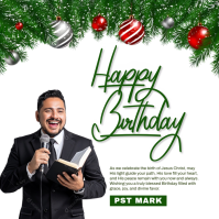 Christmas Happy Birthday Post Cuadrado (1:1) template