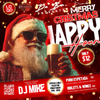 Christmas Happy Hour Design Template Kwadrat (1:1)