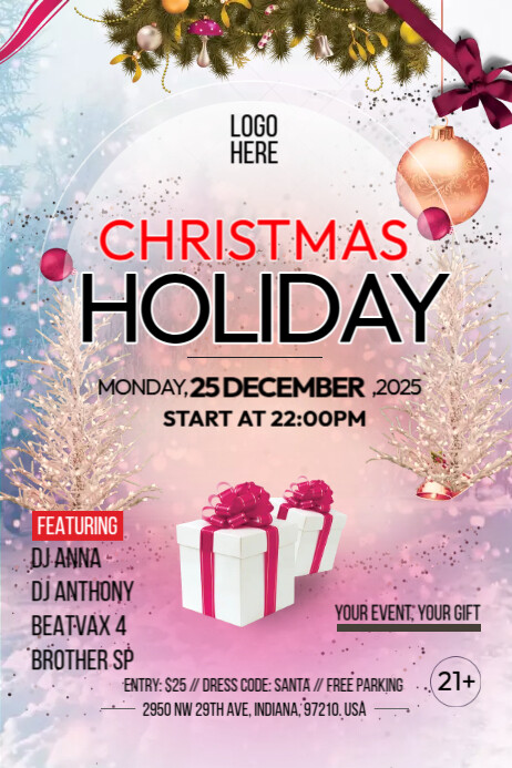 Christmas Holiday Ads Templat | PosterMyWall