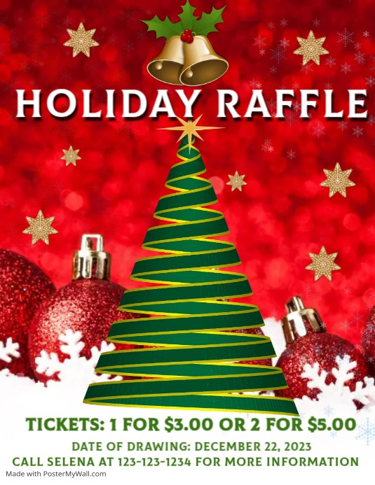 Copy of Christmas Holiday Basket Raffle PosterMyWall