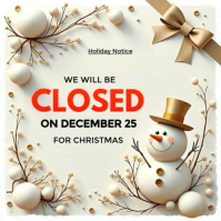 Christmas Holiday Closure Notice | Minimal Snowman Office Closed Template Publicación de Instagram