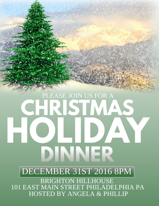 Christmas Holiday Dinner Flyer (US Letter) template